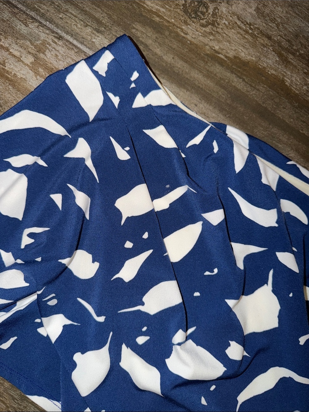 Principles by Ben de Lisi One-Shoulder Navy and White Abstract Print Dress - Picture 3 of 10
